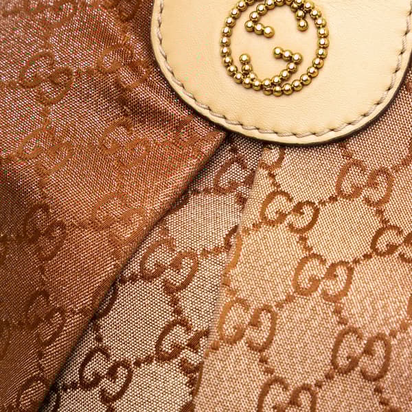Pre-owned Gucci GG Lurex Scarlett Tote Brown