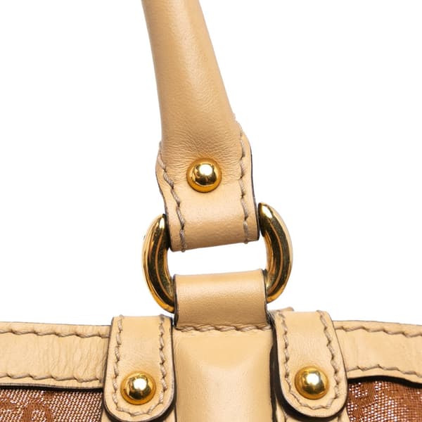 Pre-owned Gucci GG Lurex Scarlett Tote Brown