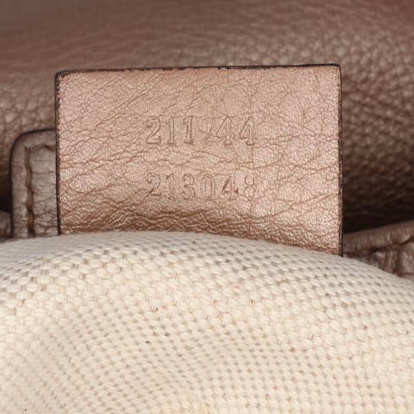 Pre-owned Gucci Medium Metallic Calfskin Sukey Tote Brown