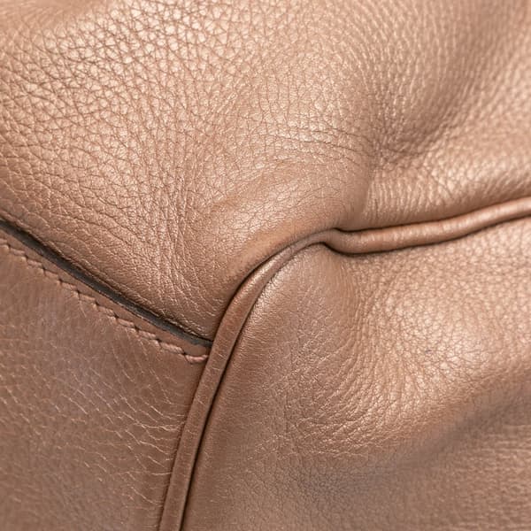 Pre-owned Gucci Medium Metallic Calfskin Sukey Tote Brown