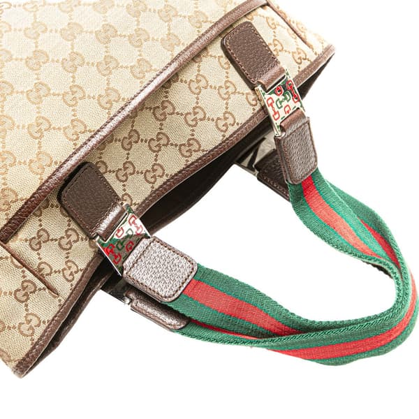 Pre-owned Gucci GG Canvas Web Pop Tote Brown
