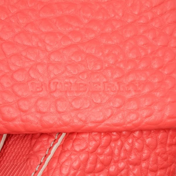 Pre-owned Burberry Small Embossed Grain Check Canterbury Tote Pink