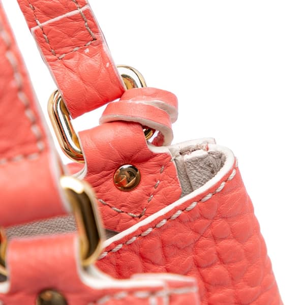 Pre-owned Burberry Small Embossed Grain Check Canterbury Tote Pink