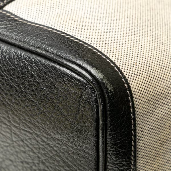 Pre-owned Hermès Toile and Buffalo Leather Garden Party 36 Brown