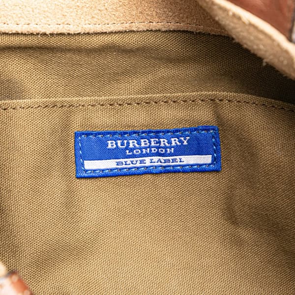 Pre-owned Burberry Denim Logo Tote Brown