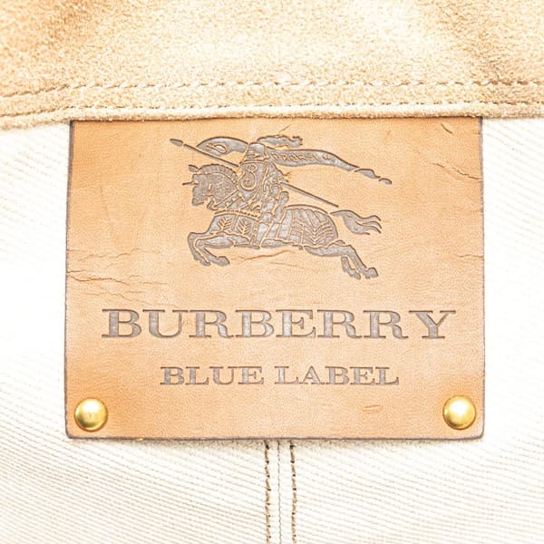 Pre-owned Burberry Denim Logo Tote Brown