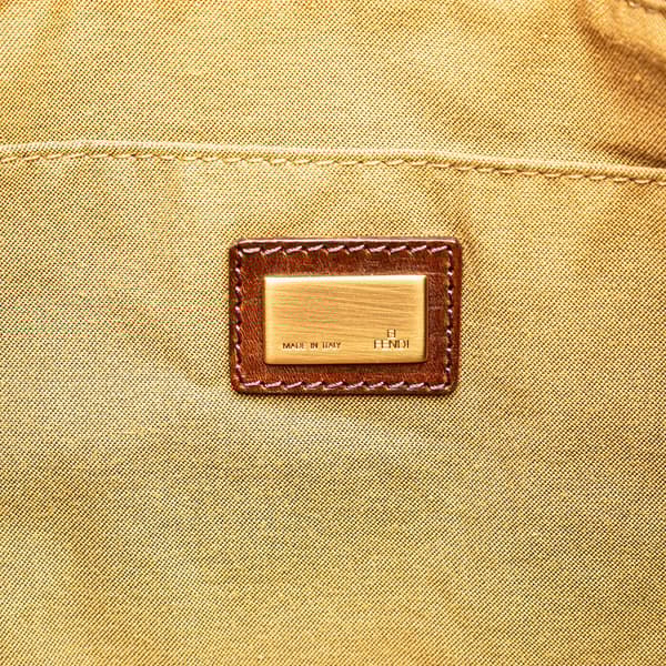 Pre-owned Fendi Large Zucchino Canvas Tote Brown