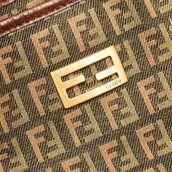 Pre-owned Fendi Large Zucchino Canvas Tote Brown