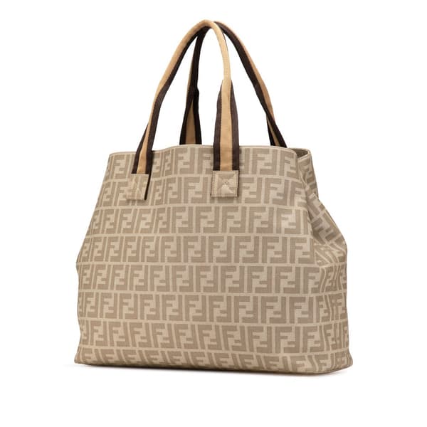 Pre-owned Fendi Zucca Spalmati Tote Brown