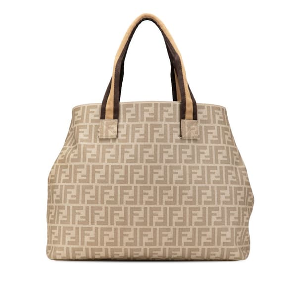 Pre-owned Fendi Zucca Spalmati Tote Brown