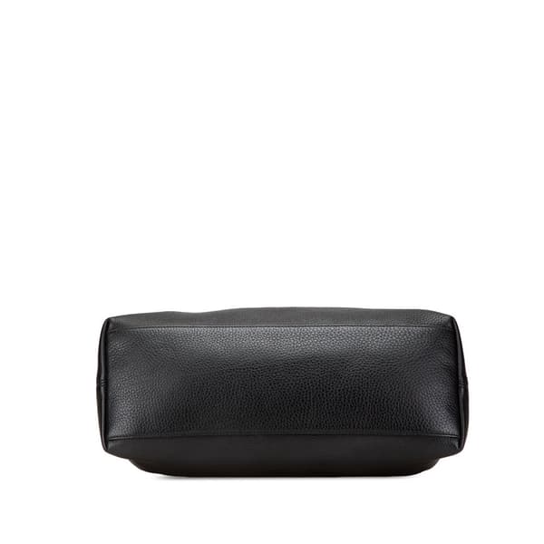 Pre-owned Gucci Medium Leather Soho Chain Tote Black