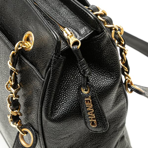 Pre-owned Chanel Triple CC Caviar Tote Black