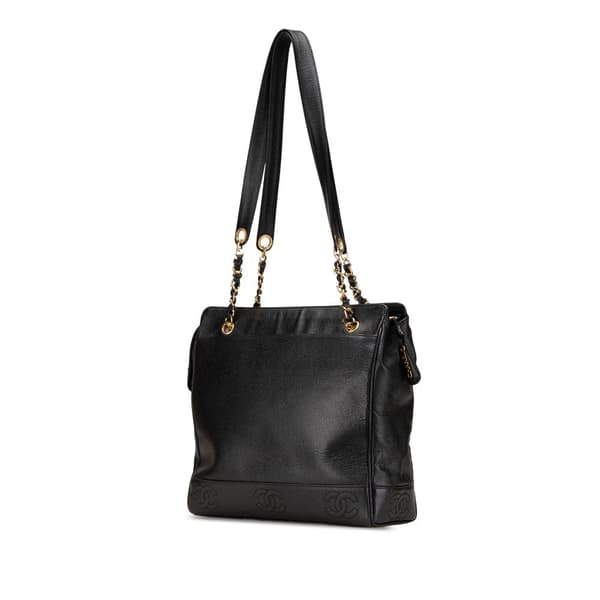 Pre-owned Chanel Triple CC Caviar Tote Black
