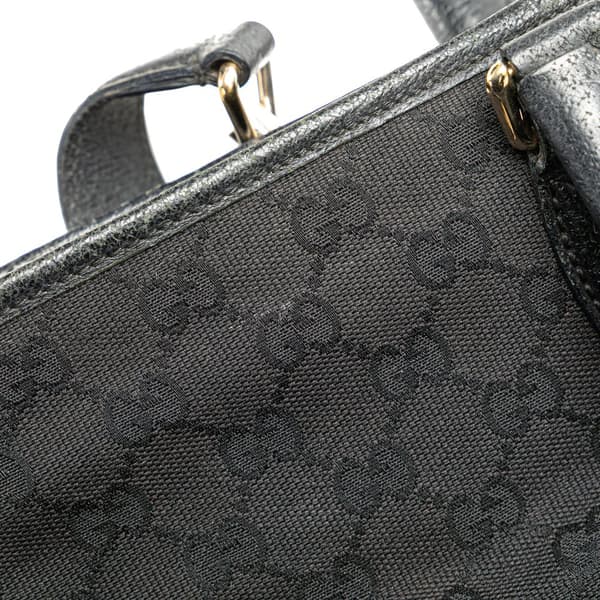 Pre-owned Gucci GG Canvas Jackie Tote Black