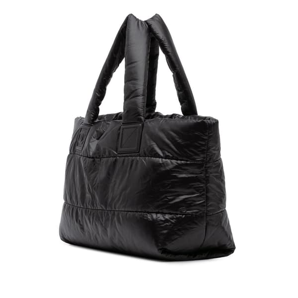 Pre-owned Chanel Small Quilted Nylon Coco Cocoon Tote Black