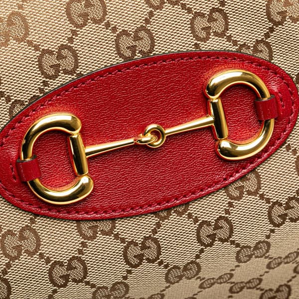 Pre-owned Gucci GG Canvas Horsebit 1955 Tote Brown