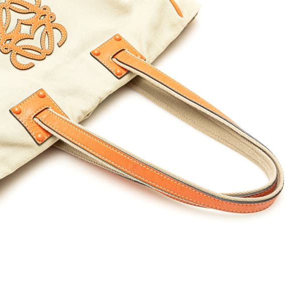 Pre-owned LOEWE Anagram Canvas Tote Brown