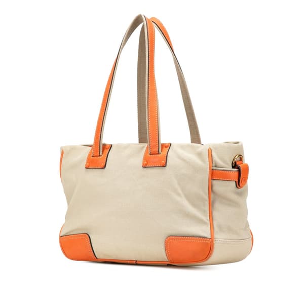 Pre-owned LOEWE Anagram Canvas Tote Brown