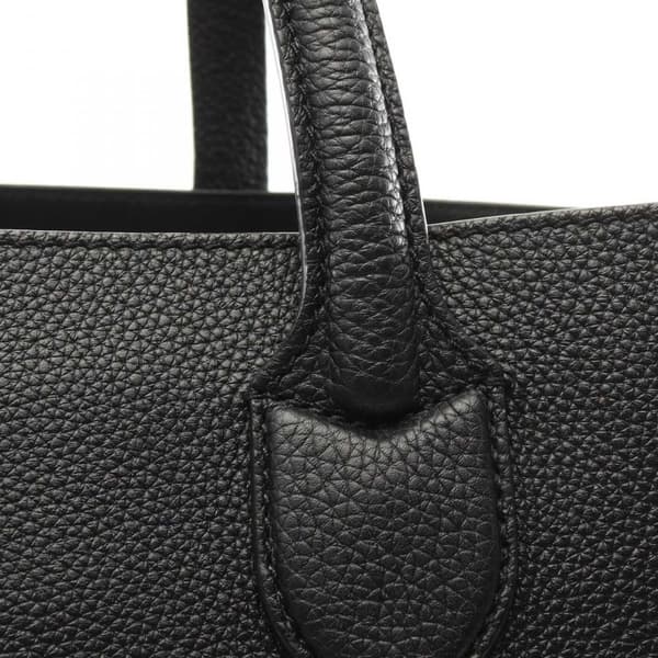 Pre-owned Burberry Grained Calfskin Logo Kane Tote Black