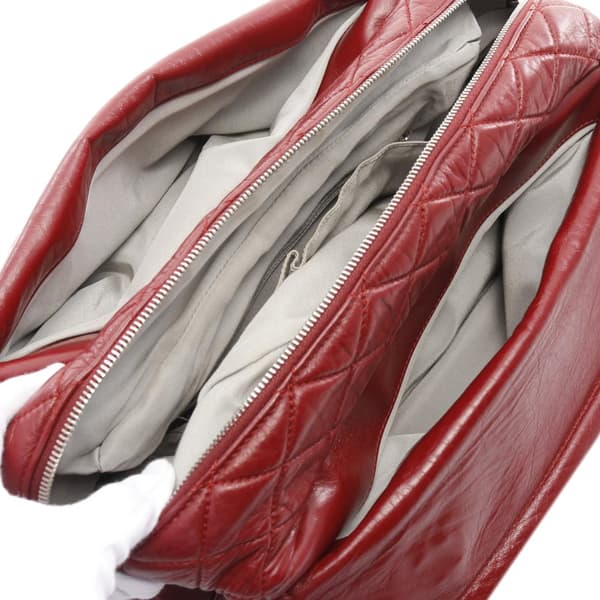 Pre-owned Chanel CC Lambskin Timeless Frame Tote Red