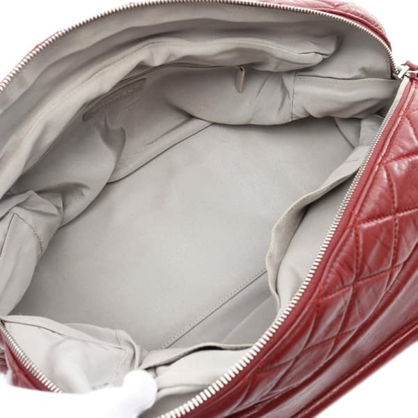 Pre-owned Chanel CC Lambskin Timeless Frame Tote Red