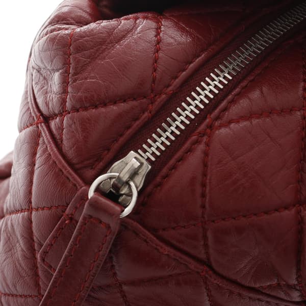 Pre-owned Chanel CC Lambskin Timeless Frame Tote Red