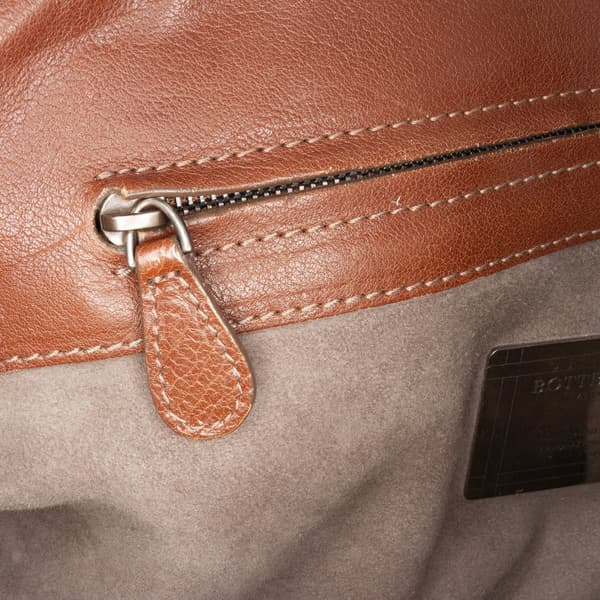 Pre-owned Bottega Veneta Large Chene Tratteggiato Intrecciato Roma Tote Brown