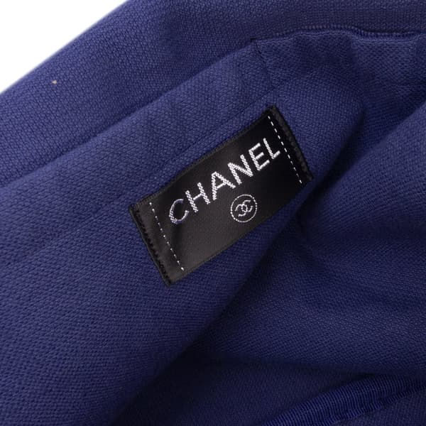 Pre-owned Chanel CC Terry Cloth Beach Tote Blue