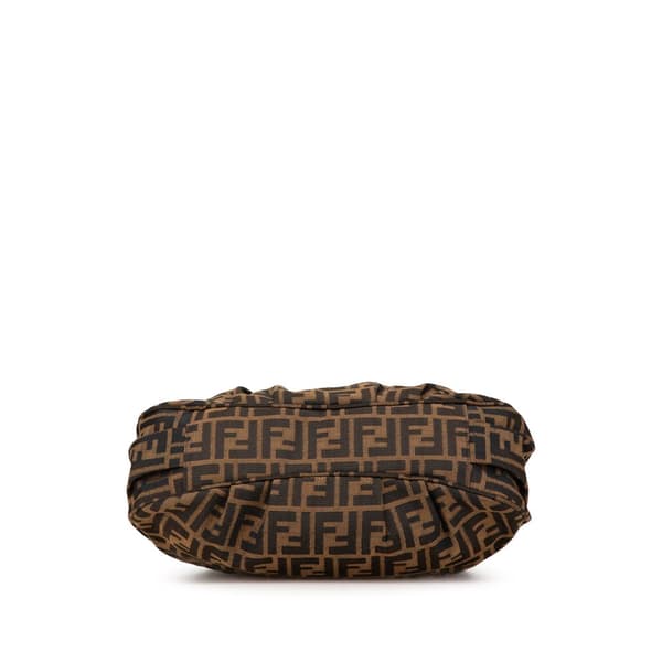 Pre-owned Fendi Small Zucca Canvas Mia Chain Tote Brown