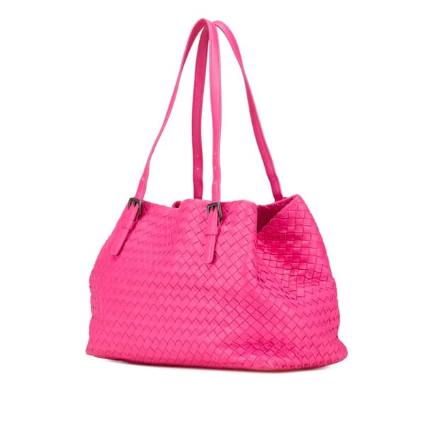 Pre-owned Bottega Veneta Medium Nappa Intrecciato Cesta Tote Pink