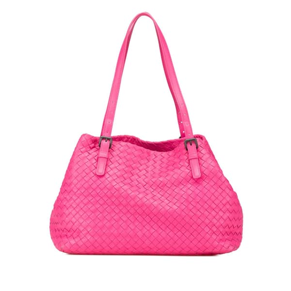 Pre-owned Bottega Veneta Medium Nappa Intrecciato Cesta Tote Pink