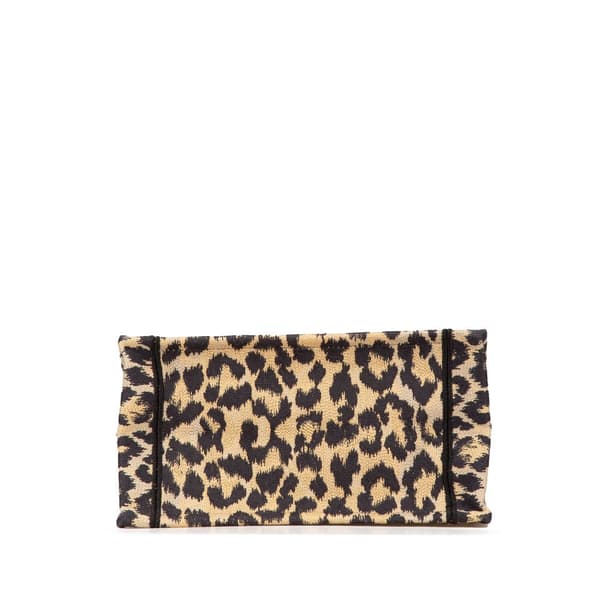 Pre-owned Dior Mizza Small Embroidered Canvas Leopard Book Tote Brown