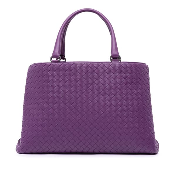 Pre-owned Bottega Veneta Nappa Intrecciato Milano Tote Purple