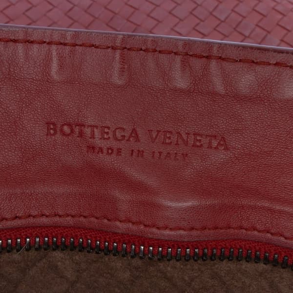 Pre-owned Bottega Veneta Nappa Intrecciato Tote Red
