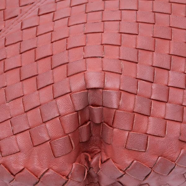 Pre-owned Bottega Veneta Nappa Intrecciato Tote Red