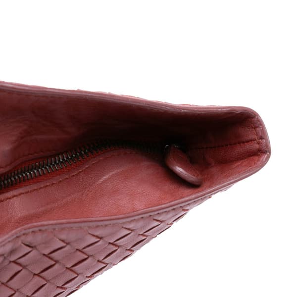 Pre-owned Bottega Veneta Nappa Intrecciato Tote Red