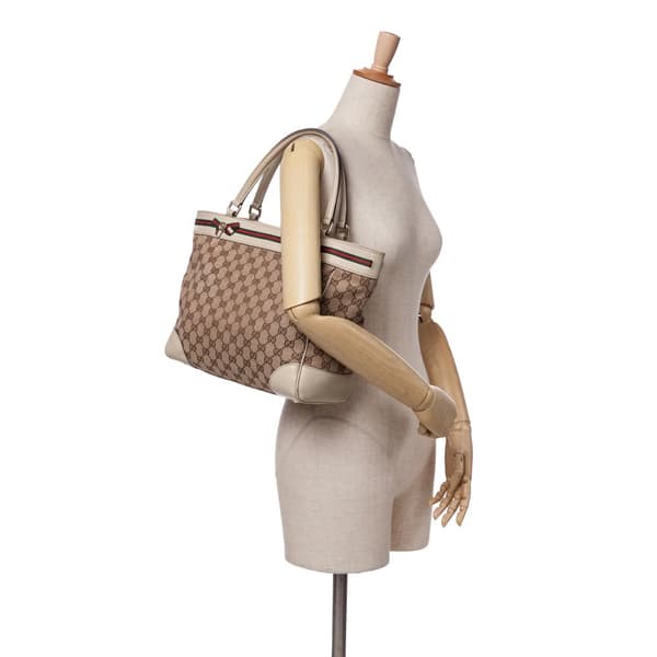 Pre-owned Gucci GG Canvas Mayfair Tote Brown