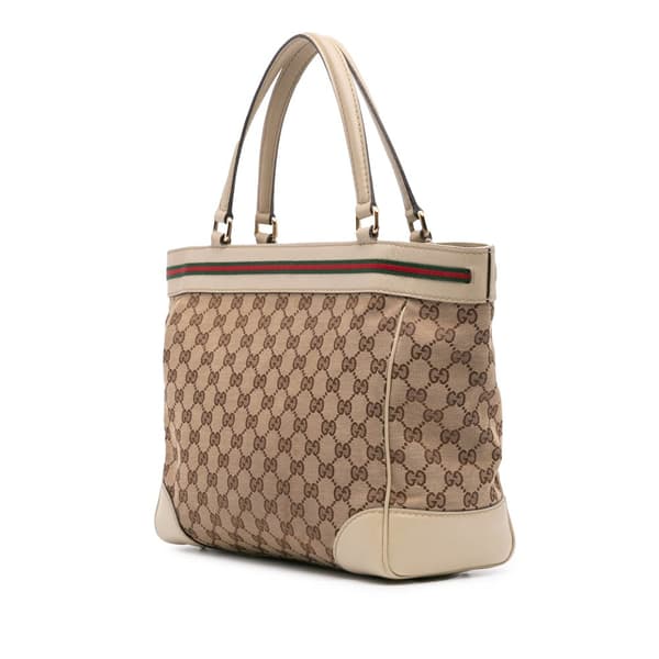 Pre-owned Gucci GG Canvas Mayfair Tote Brown