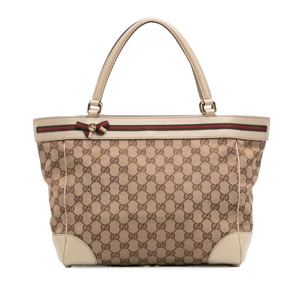 Pre-owned Gucci GG Canvas Mayfair Tote Brown