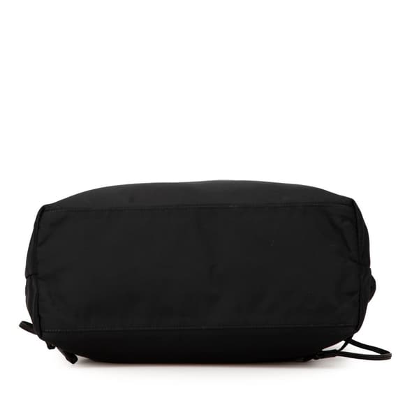 Pre-owned Prada Saffiano Trimmed Tessuto Tote Black