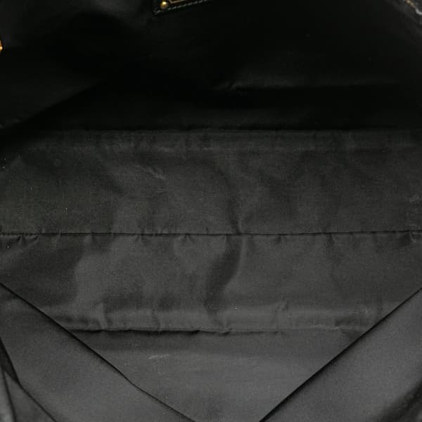 Pre-owned Prada Saffiano Trimmed Tessuto Tote Black