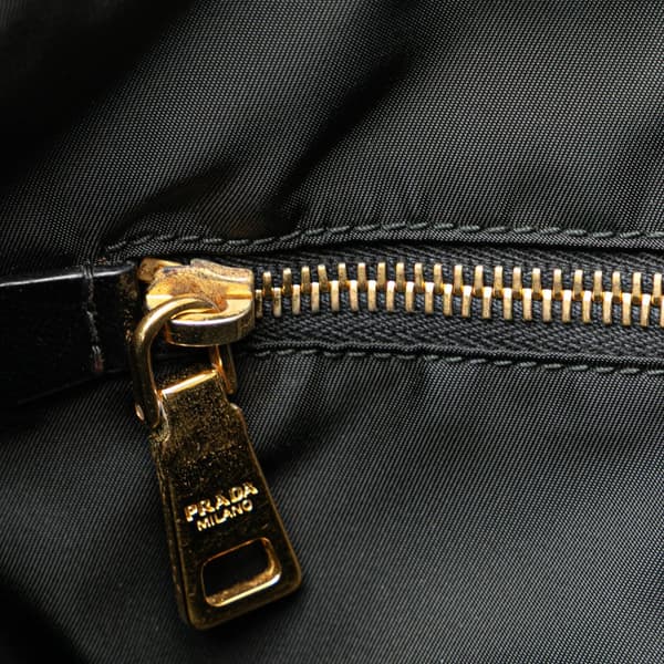 Pre-owned Prada Saffiano Trimmed Tessuto Tote Black