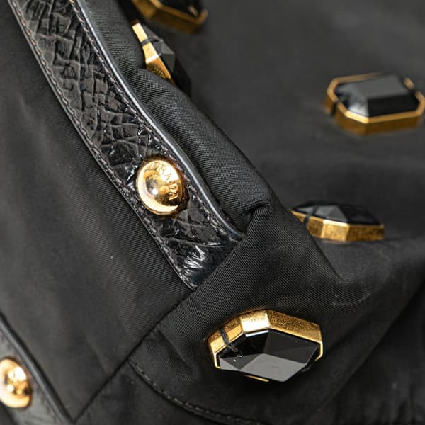 Pre-owned Prada Tessuto Pietre Tote Black
