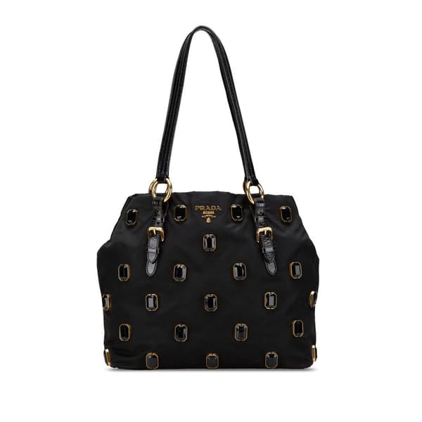 Pre-owned Prada Tessuto Pietre Tote Black