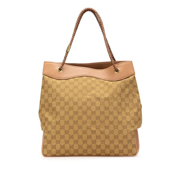Pre-owned Gucci GG Canvas Gifford Tote Orange
