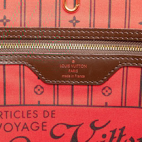 Pre-owned Louis Vuitton Damier Ebene Neverfull MM Brown