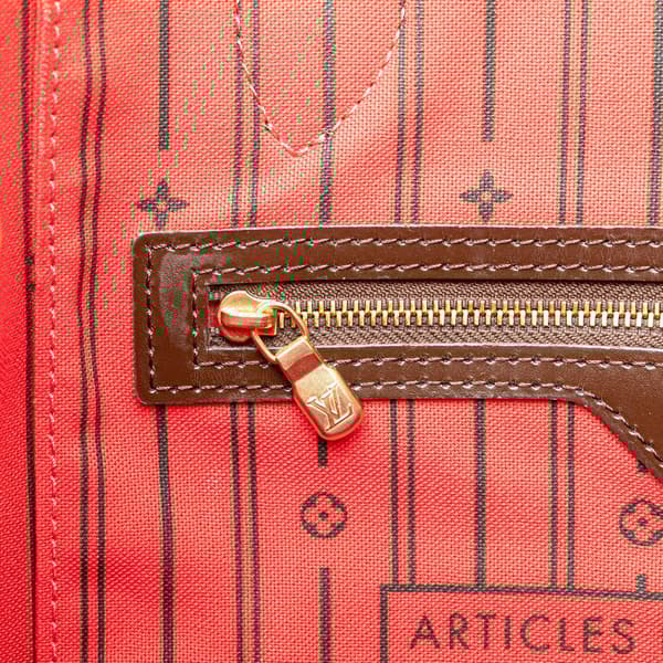 Pre-owned Louis Vuitton Damier Ebene Neverfull MM Brown