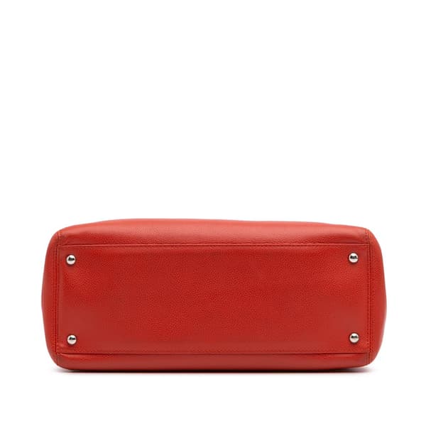 Pre-owned Chanel Small Calfskin Executive Cerf Tote Red