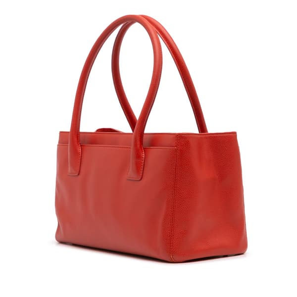 Pre-owned Chanel Small Calfskin Executive Cerf Tote Red