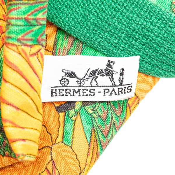 Pre-owned Hermès Toile Les Perroquets Tote Orange